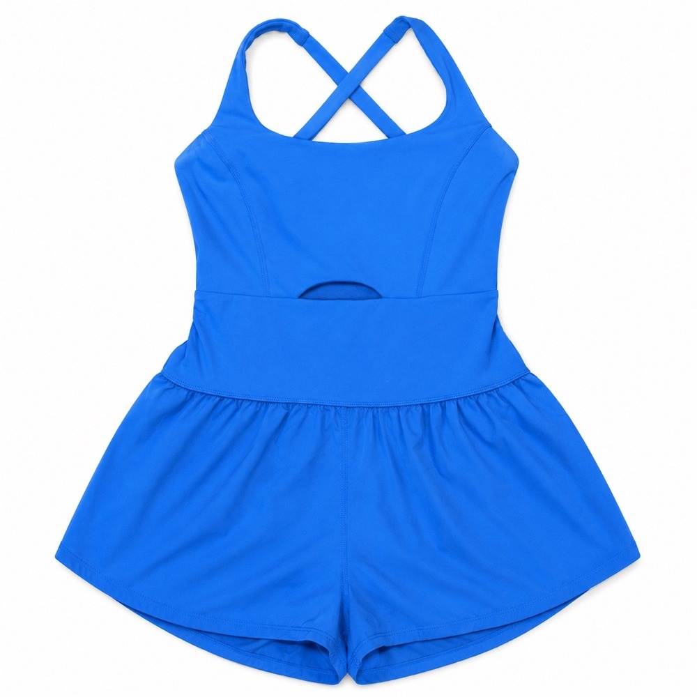 FP Movement Romper XS Cobalt Blue Righteous Runsie Athleisure Pilates Running